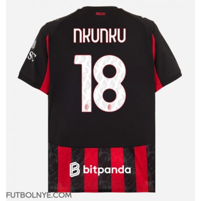 Camiseta AC Milan Christopher Nkunku #18 Primera Equipación 2025-26 manga corta Camiseta AC Milan Christopher Nkunku #18 Primera Equipación 2025-26 manga corta